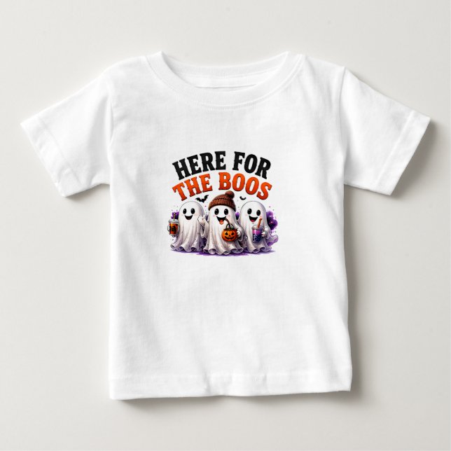 Camiseta De Bebé 🍻 Dicho divertido de Halloween de fantasma 👻 (Anverso)