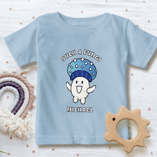 Camiseta De Bebé Dicho Divertido Hongo Kawaii Dibujo Azul  (Subido por el creador)