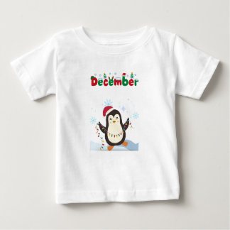 Camiseta De Bebé Diciembre- Pingüino feliz - Tee bebé