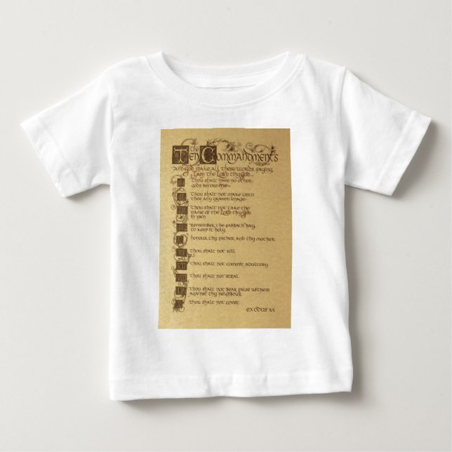 Camiseta De Bebé diez mandamientos (Anverso)