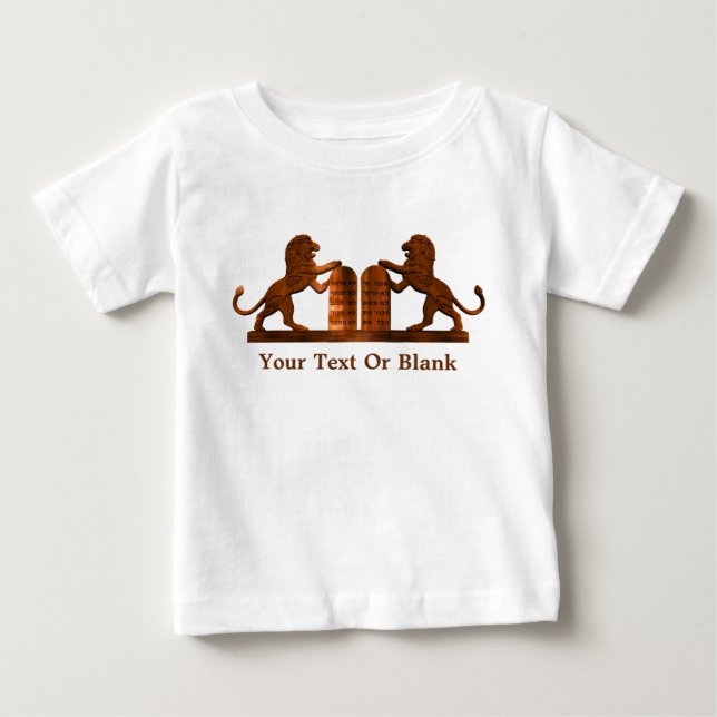 Camiseta De Bebé Diez mandamientos y leones (Anverso)