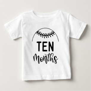 Camiseta De Bebé Diez Meses Bebé Béisbol Milestone -