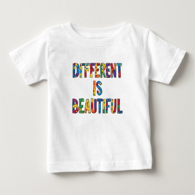 Camiseta De Bebé Diferente es bello - Conciencia del autismo (Anverso)