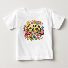 Camiseta De Bebé Difunde la amabilidad – Cute Floral Arcoíris