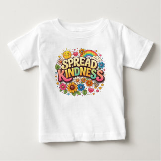 Camiseta De Bebé Difunde la amabilidad – Cute Floral Arcoíris