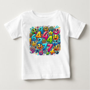 Camiseta De Bebé Dígitos Color Pop 2026 – Locura Matemática de Emoj