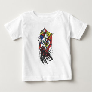 Camiseta De Bebé Dimensiones Colorido Arte Tribal Abstracto de Tatu