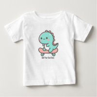 Dino adorable en Skateboard Texto personalizado