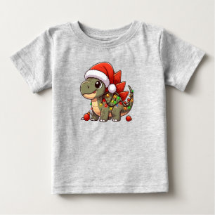 Camiseta De Bebé Dino de Navidad bebé lindo/ caprichoso