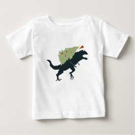 Camiseta De Bebé Dino de Navidad Divertida y Festiva