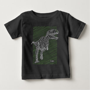 Camiseta De Bebé Dino Dinámico: Líneas de Ilustración de T-Rex