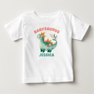 Camiseta De Bebé Dino Dinosaurio Bebésaurio Nombre Acuarela Caprich