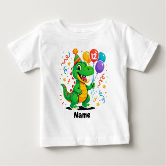 Camiseta De Bebé Dino Kids de cumpleaños personalizados