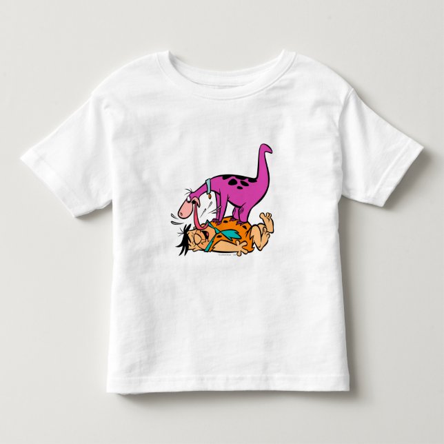 Camiseta De Bebé Dino Licking Fred Flintstone (Anverso)