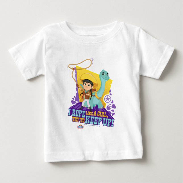 Camiseta De Bebé Dino Ranch | Min. y Clover (Anverso)