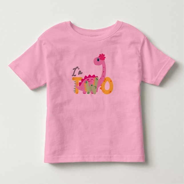 Camiseta De Bebé Dino Rex  Cumpleaños de 2 niños varones de regreso (Anverso)