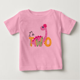 Camiseta De Bebé Dino TRex  Cumplo 2 años chicos dos Vuelta al cole