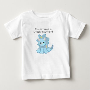 Camiseta De Bebé Dinosaur Azul Obteniendo un Hermano Menor