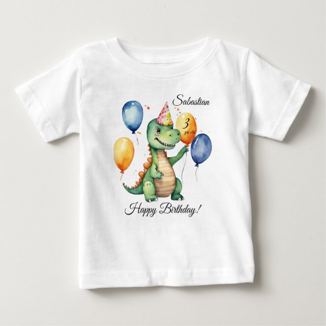Camiseta De Bebé Dinosaur Birthday Boy (Anverso)