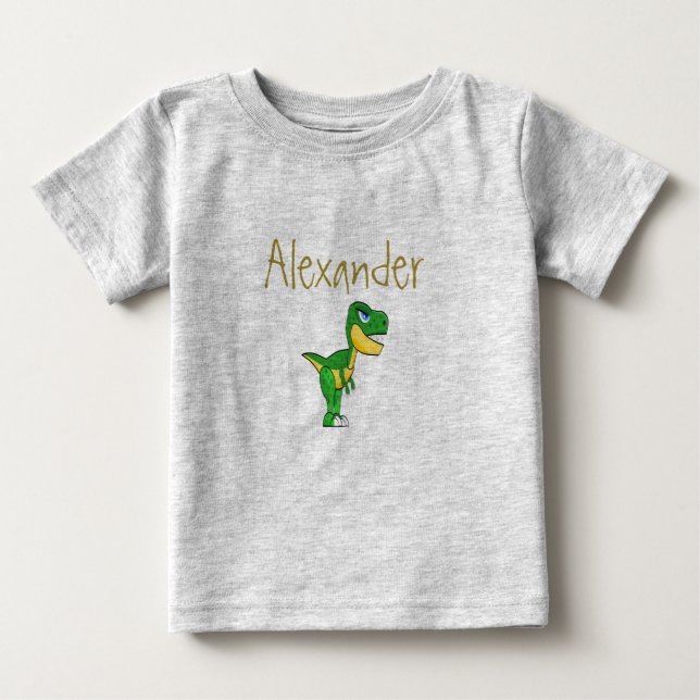 Camiseta De Bebé Dinosaur Blue Cute Personalizado Boy (Anverso)