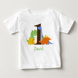 Camiseta De Bebé Dinosaur Boy First Birday Outfit