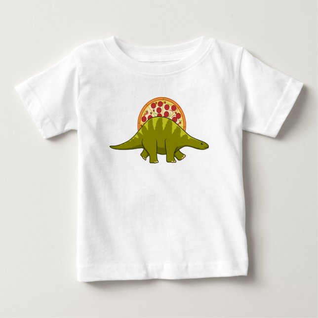 Camiseta De Bebé Dinosaur de Pizza (Anverso)