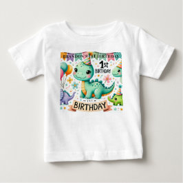 Camiseta De Bebé Dinosaur Dino Fiesta de cumpleaños 1