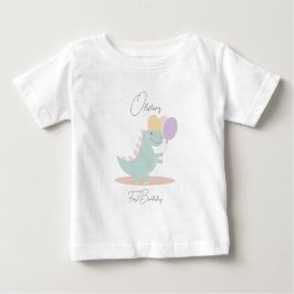 Camiseta De Bebé Dinosaur Girly Pink Blue Lilac Birday Party