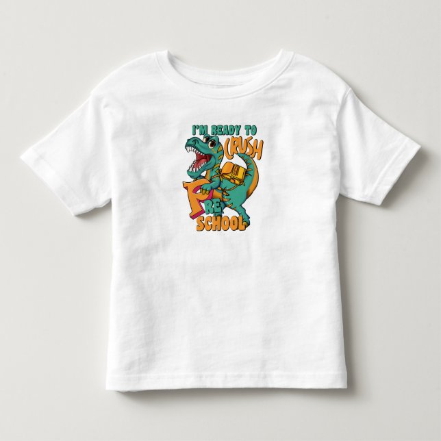Camiseta De Bebé Dinosaur I’m Ready Crush Preschool  (Anverso)