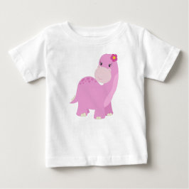 Camiseta De Bebé Dinosaur lindo, dinosaurio rosa, dinosaurio niña, 