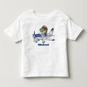 Camiseta De Bebé Dinosaur lindo volando un avión Cessna, personaliz