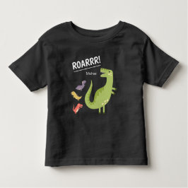 Camiseta De Bebé Dinosaur Roar Green Monogramando Niño Niño Niño
