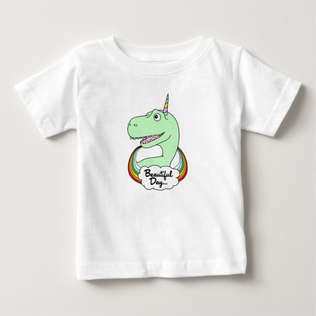 Camiseta De Bebé Dinosaur Unicorn (Anverso)