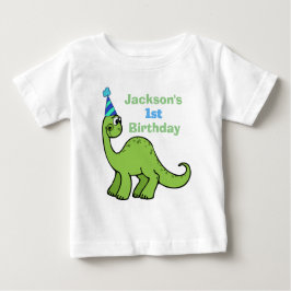 Camiseta De Bebé Dinosaurio 1.ª Cuta de cumpleaños personalizada