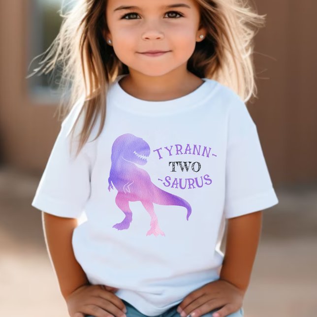 Camiseta De Bebé Dinosaurio 2 cumpleaños Tirano Púrpura Rex (Dinosaur 2nd Birthday Purple Tyrannosaurus Rex Baby T-Shirt
)