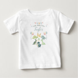 Camiseta De Bebé Dinosaurio Adorable Acuarela Personalizada