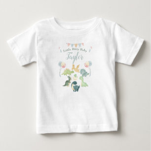 Camiseta De Bebé Dinosaurio Adorable Acuarela Personalizada