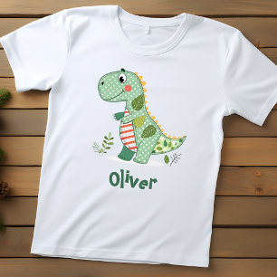 Camiseta De Bebé Dinosaurio adorable de patchwork