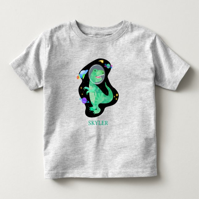 Camiseta De Bebé Dinosaurio Astronauta Espacio Exterior  (Anverso)