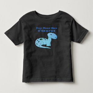 Camiseta De Bebé Dinosaurio Azul Personalizado Divertido Con El Nom