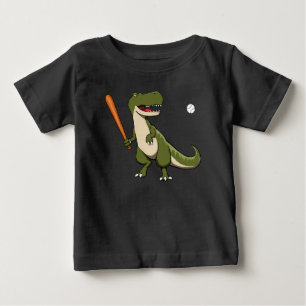 Camiseta De Bebé Dinosaurio bateador de béisbol T-Rex