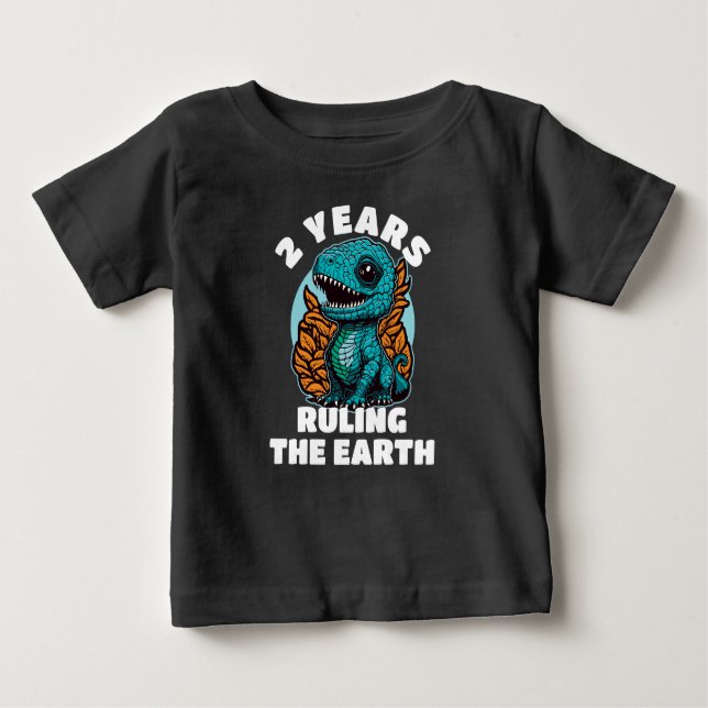 Camiseta De Bebé Dinosaurio bebé 2 años cumpleaños (Anverso)