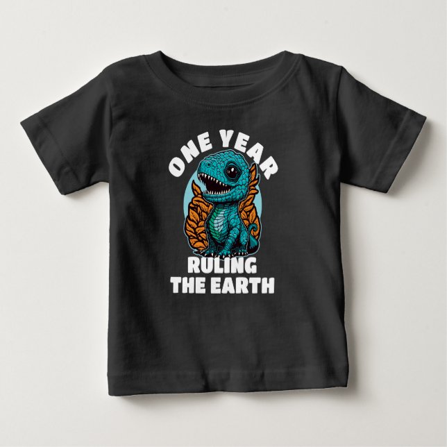 Camiseta De Bebé Dinosaurio Bebé Cumpleaños De Un Año (Anverso)