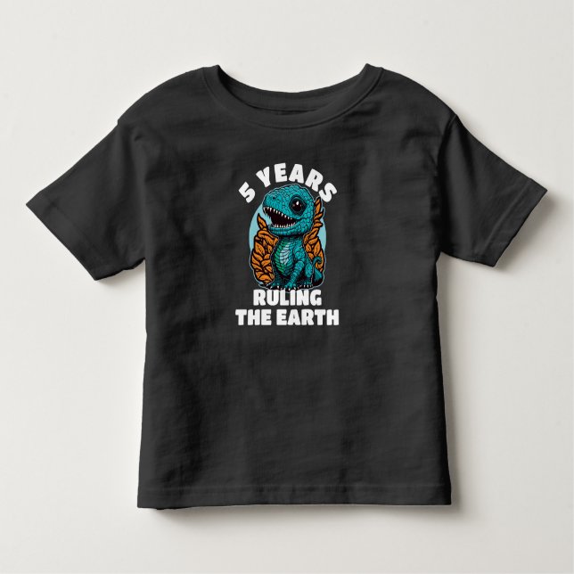 Camiseta De Bebé Dinosaurio bebé de cinco años de edad cumpleaños (Anverso)