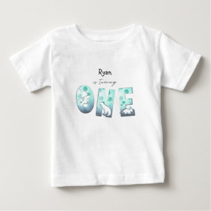 Camiseta De Bebé Dinosaurio bebé en acuarela adorable cumpleaños 1
