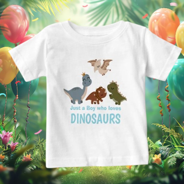 Camiseta De Bebé Dinosaurio Boho Azul (Dress your little one in style with our Blue Boho Dinosaur Baby T-Shirt! )