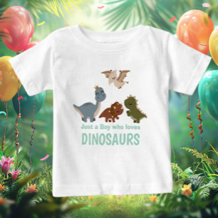 Camiseta De Bebé Dinosaurio Boho Verde