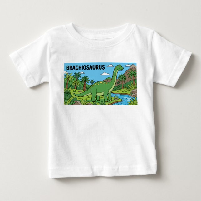 Camiseta De Bebé dinosaurio braquiosaurio  (Anverso)
