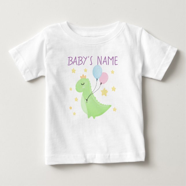 Camiseta De Bebé Dinosaurio con globos (Anverso)