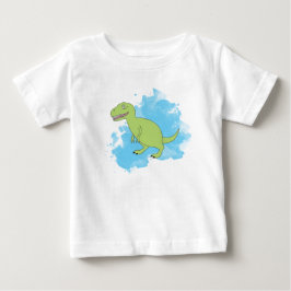 Camiseta De Bebé Dinosaurio con pintura azul
